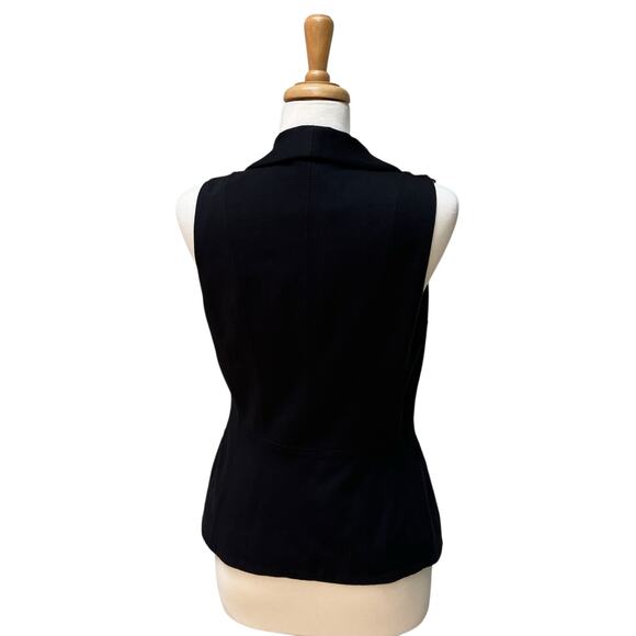 Y2K Cache Vest NWT Sz 6 Black Silk Ruffle V Neck Whimsigoth Dark Romantic 90s - Picture 7 of 11